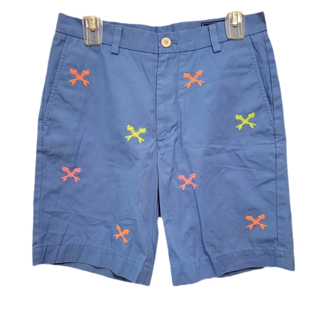 Vineyard Vines Men's Blue Breaker Short with Neon Embroidery